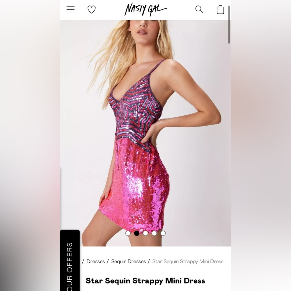 Nasty Gal Star Sequin Strappy Mini Dress
